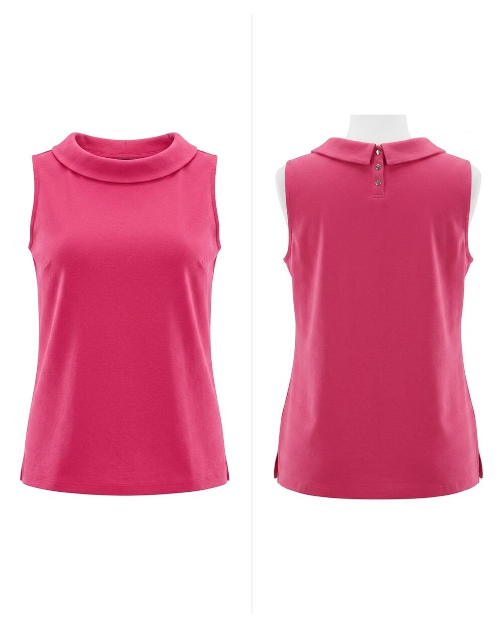 Talbots Plus Pink Sleeveless Roll Collar Knit Tank Top Women Size 1X